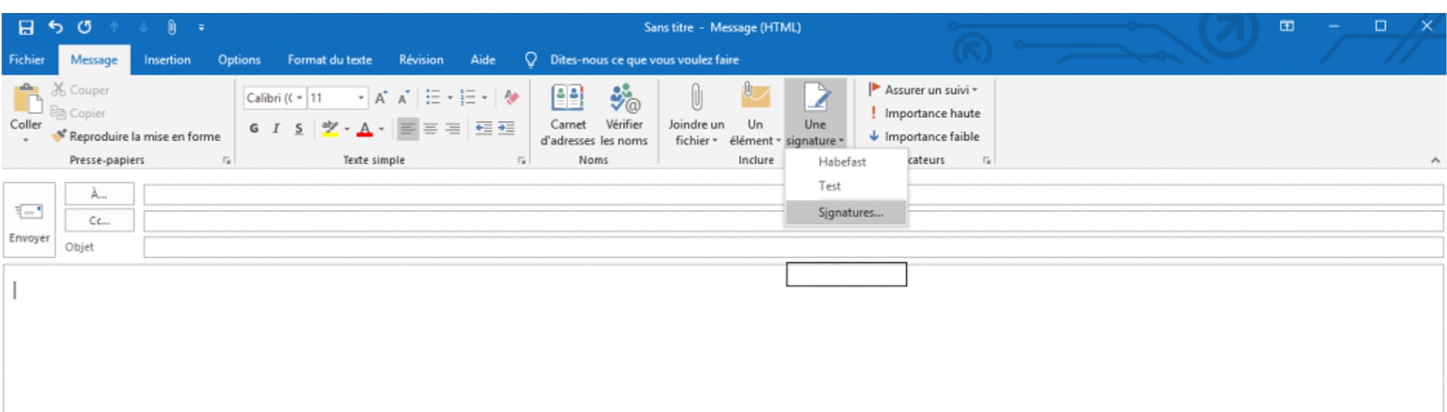 Habefast Comment Integrer Ma Signature Electronique Sous Outlook 365